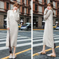 Autumn and Winter Thickened Base Sweater Skirt Loose Mid-length Over The Knee Dress Solid Color Knitted Sweater Skirt for Women