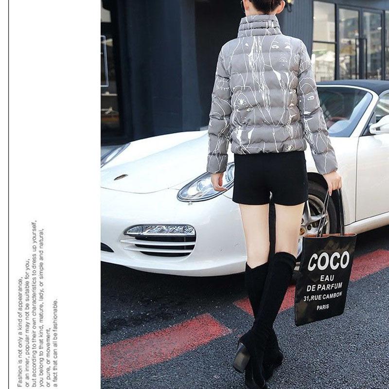 Cotton Winter Women's Short Section Women's Padded Jacket Korean Slim and Thin Cotton Winter Stand-up Collar Jacket