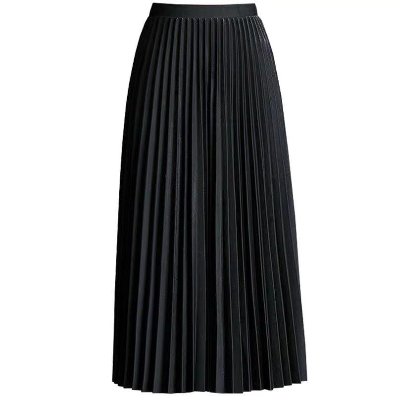 2020 Two Layer Spring Summer Women Skirt Long Pleated Skirts Womens Saias Vintage Women Midi Skirt