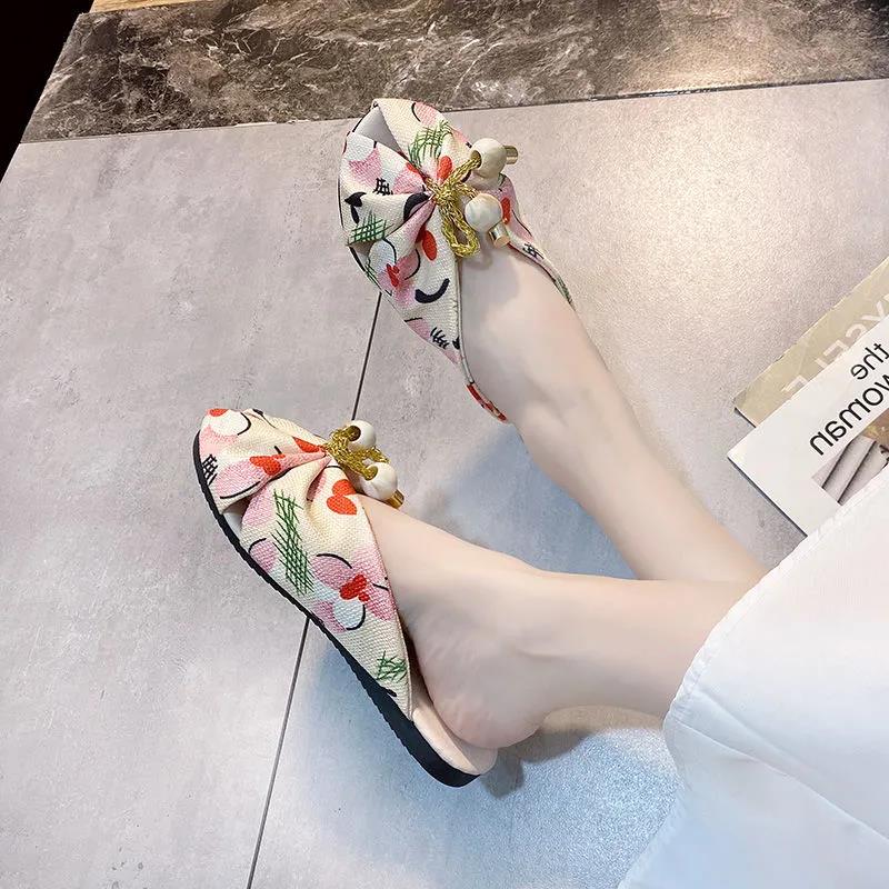 Niche Design Sense Fish Mouth Sandals and Slippers Female Outer Wear Summer Fairy Style Half-baotou Lazy Slippers