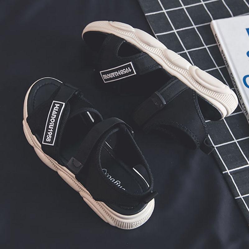 Sports Sandals Women's Soft Sole Lightweight Korean Fashion Sandals Student Velcro Beach Shoes