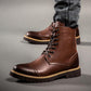 Fashion Men's High-top Martin Boots Plus Velvet Warm Shoes Retro Trend Boots
