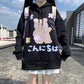 Anime Sweatshirt Japan Cartoon Hooded Tops Oversized Streetwear Harajuku White Long Pullovers Hoodies Plus Size Loose Thick Fleece Fall Winter Hoodies