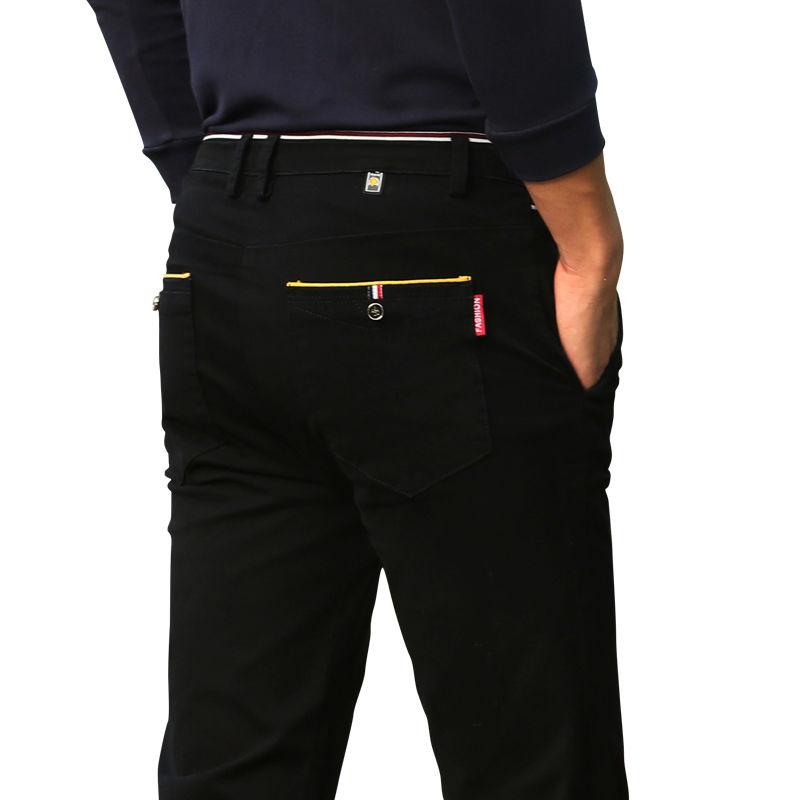 Men's Regular-fit Straight-leg Pants Men's Casual Overalls with Pockets