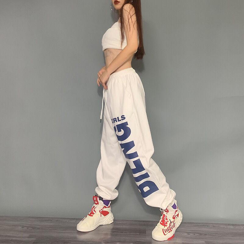 Casual Sports Pants Women Loose-fitting Feet Are Thin Hip-hop Pants Women Jazz Hip-hop Trousers Printing Tide Summer Thin Section