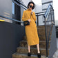 Women Turtleneck Knitwear Dress Long Knitted High Waist Solid Color Sweater Skirt Thick