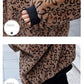 European Women's Leopard Fur Coat Autumn and Winter Imitation Mink Velvet Plus Size Loose Coat Mid-length