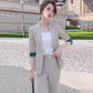 Spring Temperament Single-breasted Suit Two-piece Professional Wear Age-reducing Temperament Casual Solid Color Suit Women