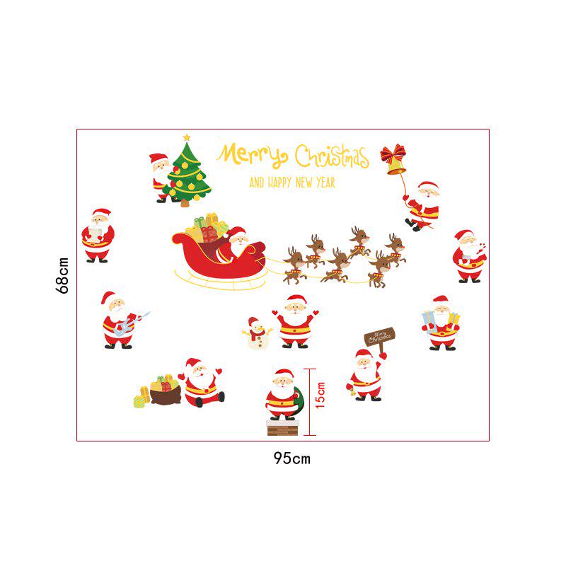 [Wall sticker ]Merry Christmas Home Decoration Festival Wall Stickers Removable Santa Claus Deer Pat