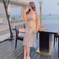 Floral Sling Dress Female Spring Summer Casual V-neck Sleeveless Mid-length Casual  Comfortable
