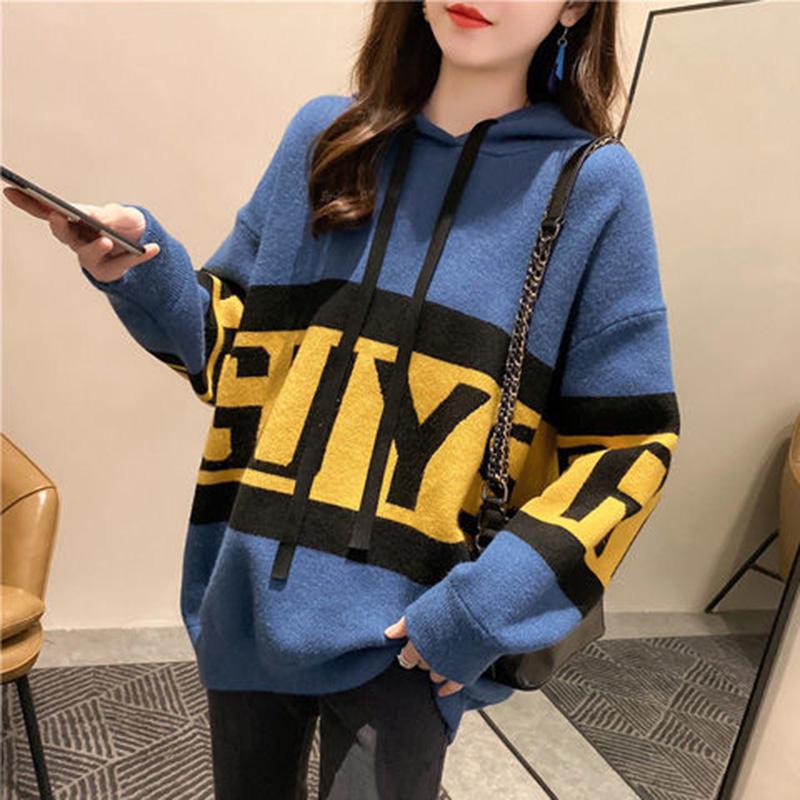 Pullover Women Sweater Long Sleeve Sweaters Loose Embroidery Knitted Sweater Women's Jumper Plus Size