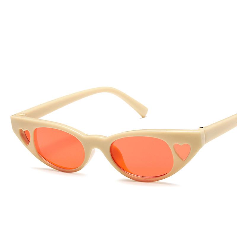 Small Vintage Sunglasses Women Cat Eye Brand Designer Retro Cateyes Sun Glasses Female Frame Love He