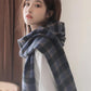Plaid Scarf Women's Winter Korean Style Wild Japanese Autumn and Winter Imitation Cashmere Warm Tassel Scarf