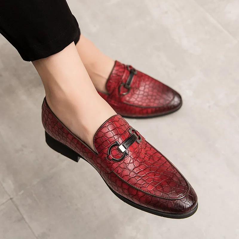 British Korean Men's Leather Shoes Formal Official Party Men's Shoes Leather Embossing Classic Luxury Mans Footwear