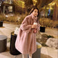 New Autumn and Winter Artificial Mink Fur Loose Coat Ladies Lamb Fur Coat Mid-length Warm and Cold-proof Plus Velvet Coat Plus Size Women's Clothing
