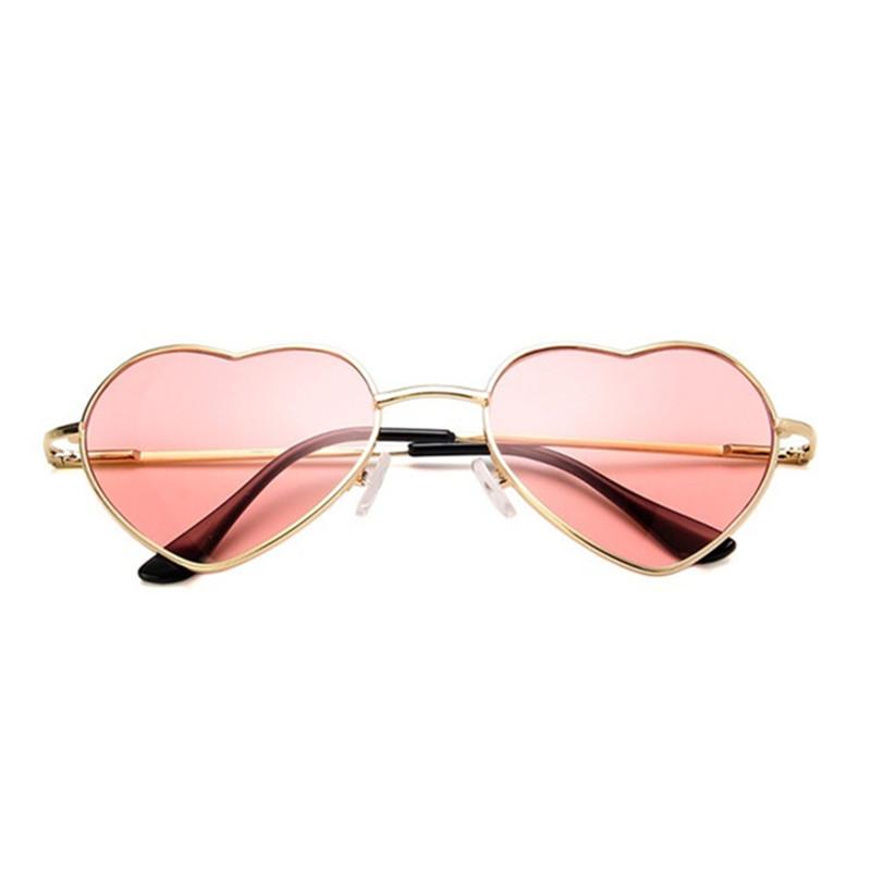 Heart Shaped sunglasses woman Lovely shades Sun Glasses for women candy color metal frame girl sungl