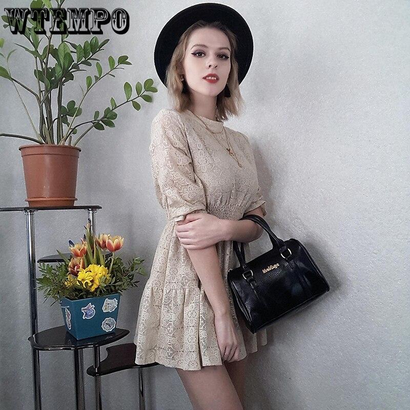 White Princess Dress Lace Floral Sexy Mini Dresses Summer Short Sleeve Voile Transparent Night Party Dresses
