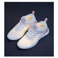 Women Sport Shoes Lace-Up Rubber Mesh Round Cross Straps Flat Sneakers Running Shoes Casual Shoes