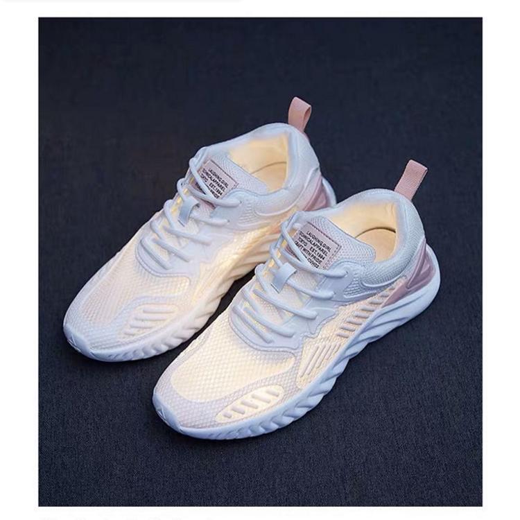 Women Sport Shoes Lace-Up Rubber Mesh Round Cross Straps Flat Sneakers Running Shoes Casual Shoes