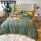 Bedroom bedding set summer ice silk bed four sets of European silk comfortable can sleep naked
