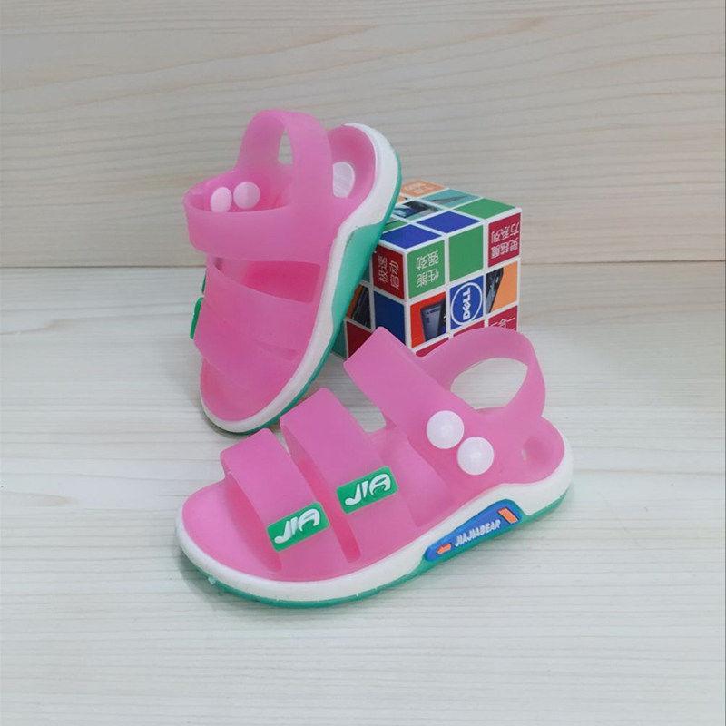 Summer Children's Sandals Baby Toddler Boys and Girls Waterproof Non-slip Plastic Soft-soled Jelly Beach Crystal Shoes