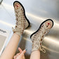 Bohemian Style Sandals Summer Cross Straps Hollowed Out Retro Vacation Roman Flat Sandals Women