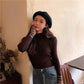 Slim Long-sleeved Turtleneck Sweater Women's Pullover Knitted Bottoming Striped Sweater