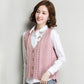 Women's Sweater Vest Short All-match V-neck Woolen Vest Sleeveless Sweater Top Ladies Pure Color Temperament Sweater Vest