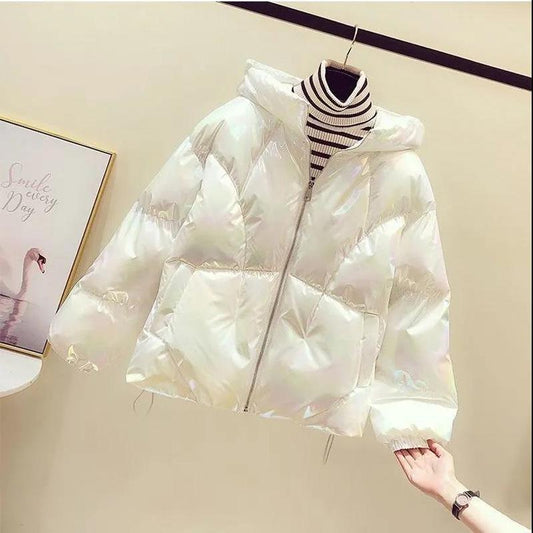 Glossy Short Coat Women's Coat Thick Bread Coat Colorful Down Coat