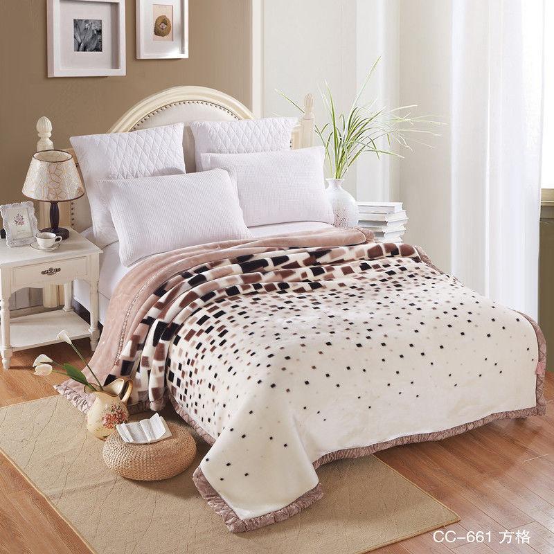 Fluffy Blankets on Winter Beds Thick Double-layer Winter Super Soft Blankets Single-sided and Double-sided Coral Fleece Travel Warm Blankets Household
