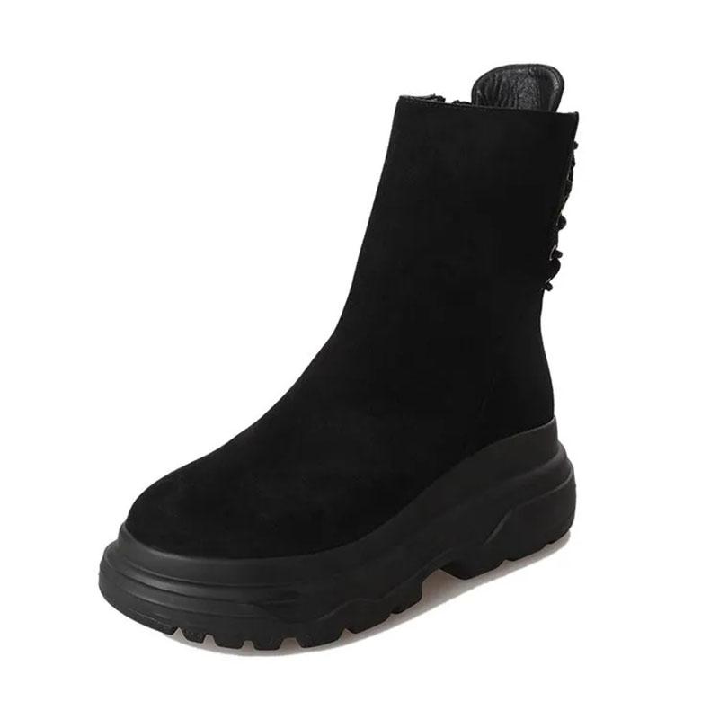 Korean Version of Martin Boots Female British Style Short Boots Platform Shoes Spring and Autumn Thick-soled Short-tube Women's Boots