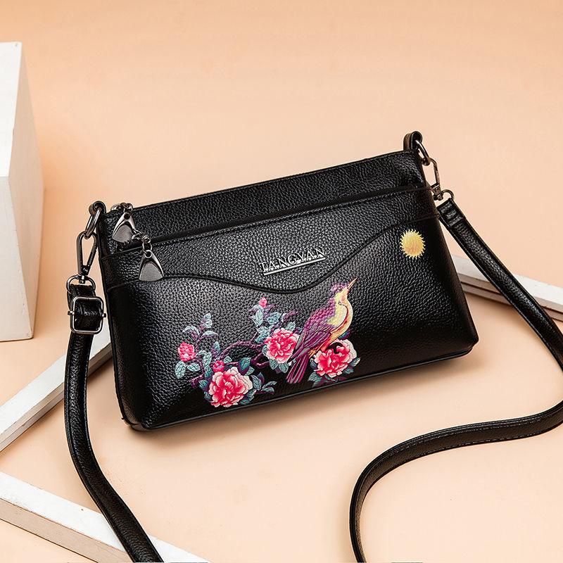 Women Shoulder Messenger Bags Casual Female Crossbody Bags Portable PU Leather Multi-Layer Large Capacity Classic Soft Surface
