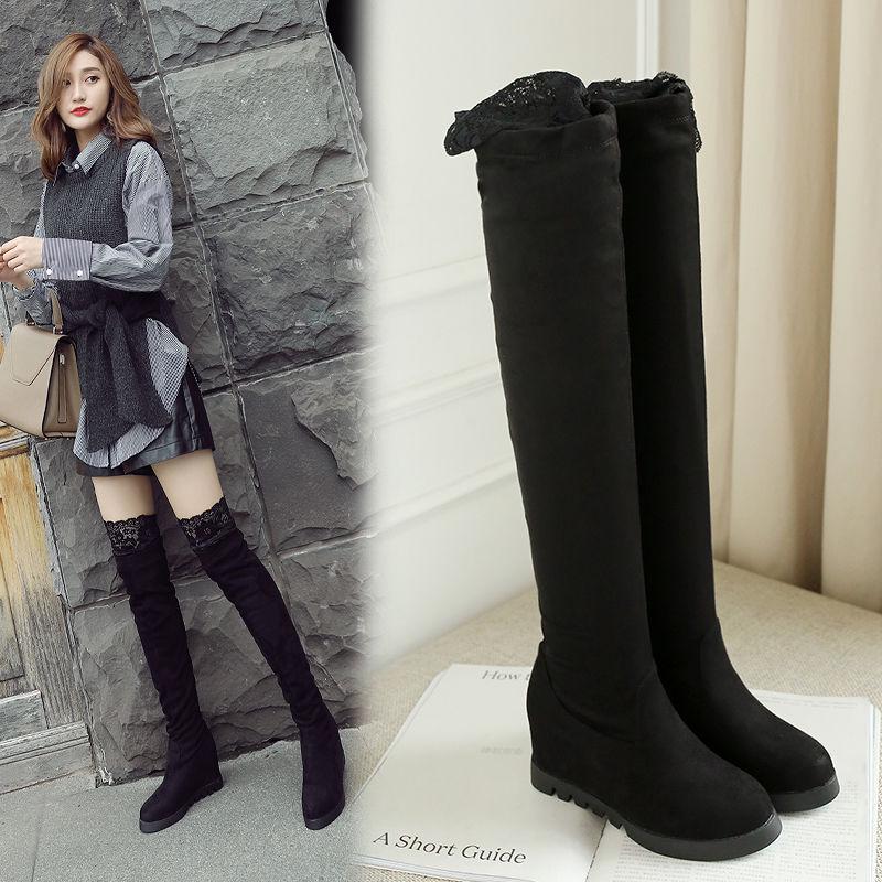 Increased Boots Women Fall and Winter Boots Over The Knee Was Thin Elastic Boots High Boots