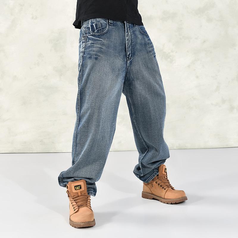 Baggy Jeans Men Plus Size Blue Casual Denim Pants Skateboard Hip Hop Jeans Trousers Oversized Loose Male Jeans Pants 40 42 44 46