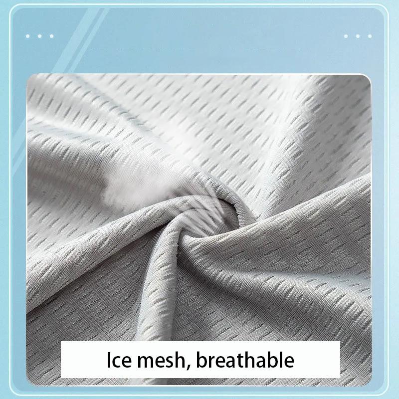 Men's Autumn Ice Silk Long-sleeved T-shirt Thin Cooling Quick-drying Sports Breathable Sunscreen Long-sleeved T-shirt Mesh Bottoming Shirt