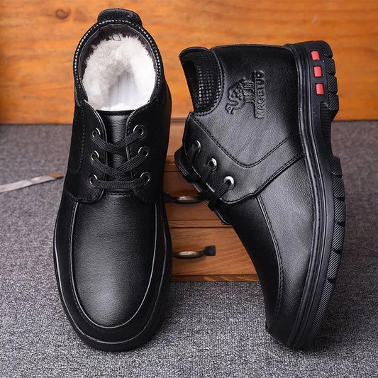Winter Plus Velvet Thick Men's Cotton Shoes Thick-soled Non-slip Men's Casual High-top Warm Cotton Shoes Dad Shoes