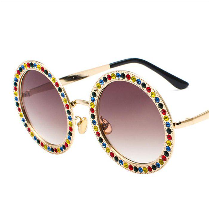 WTEMPO Retro Round Crystal Sunglasses Women Brand Designer Luxury Rhinestone Sun Glasses For Women 2