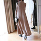 Autumn and Winter Thick and Big Swing Knit Dress Half High Neck Over The Knee Long Inner Matching Coat Loose Sweater Skirt