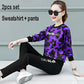 Joker Long -Sleeved Casual Sweatshirt Set Large Size Spring And Autumn Women 'S Clothing 2pcs Set