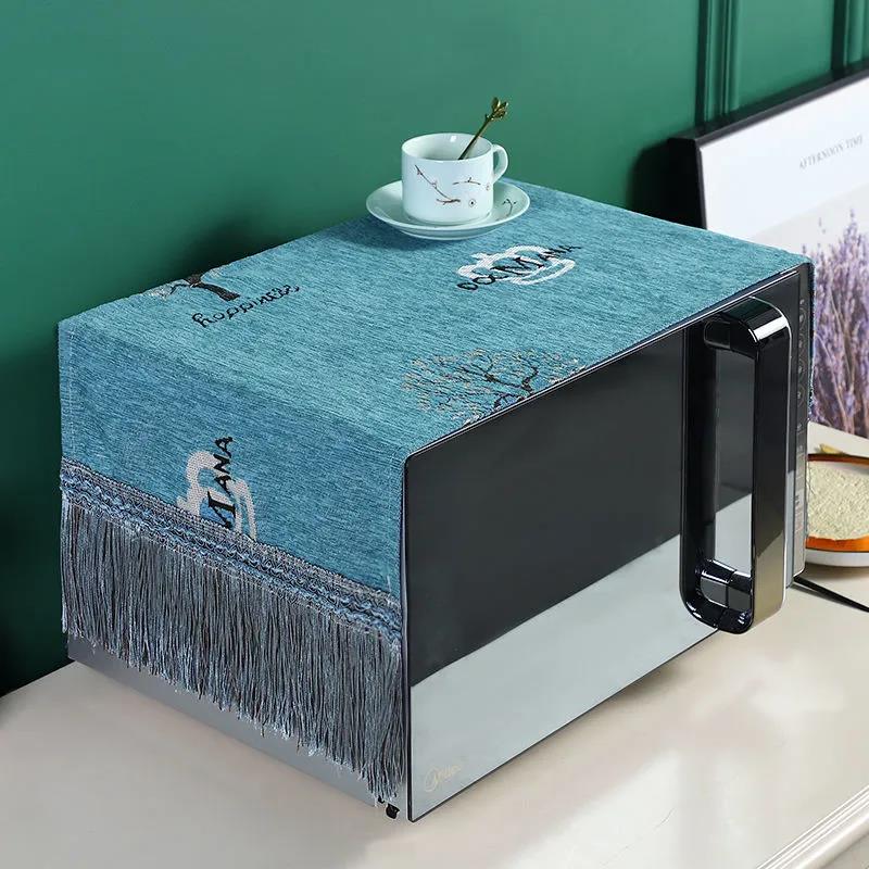 Universal Microwave Oven Cover Pastoral Cover Cloth Oven Set Kitchen Microwave Oven Cover Cloth Household Dust Cover 35*100cm