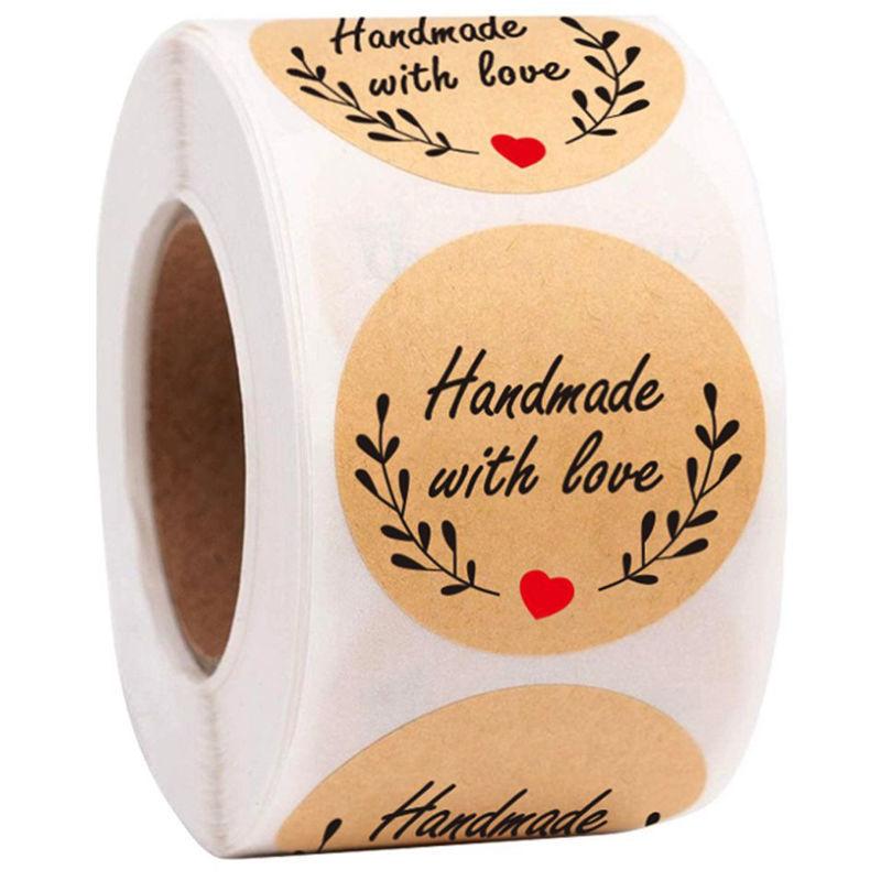 500pcs Thank You Stickers Seal Labels Red Heart Love Paper Decoration Sticker for Handmade Wedding Gift Labels Stationery