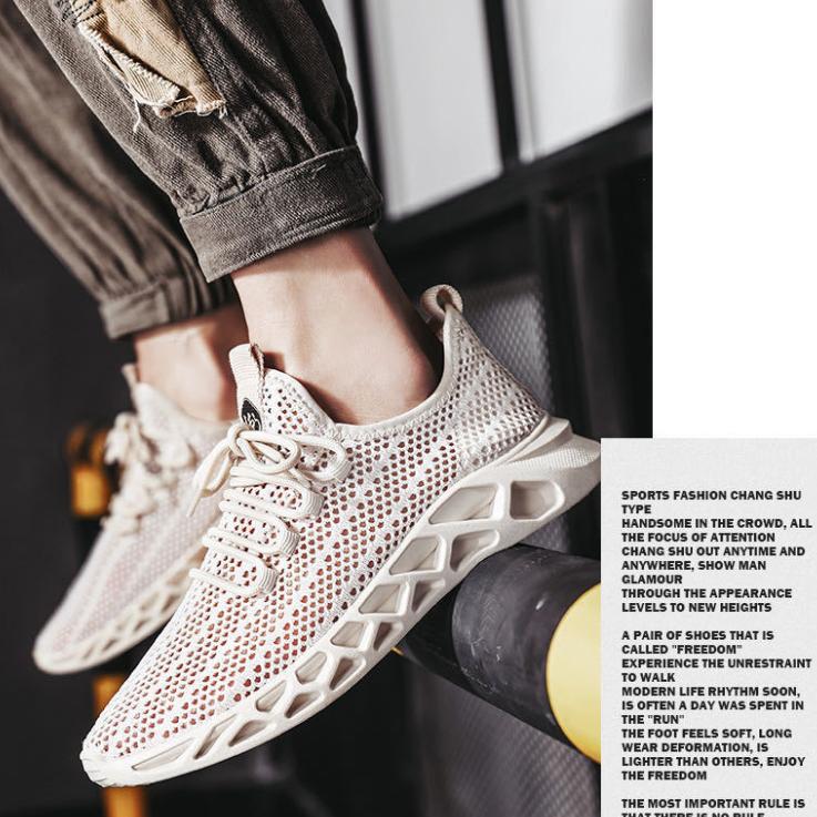 Men's Shoes Summer Breathable Thin Mesh Sports Shoes Men's Hollow Mesh Trendy Shoes
