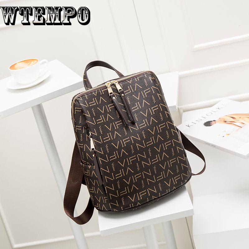 Vintage Leather Backpack Women Fashion Large Drawstring Rucksack School Travel Bag For Women