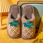 Cotton Slippers for Men and Women Autumn and Winter Home Couples Indoor Warm Cartoon Plush Slippers