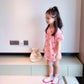 Children Dress Girls' Summer Printed Letter Short Sleeve T shirt Dress Korean Sweet Casual Dress Straight Dress