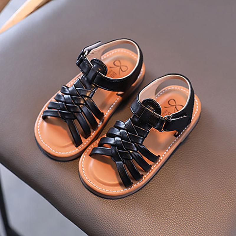 Girls Sandals Summer Princess Net Red Soft Bottom Children's Sports Roman Woven Children's Beach Shoes