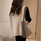 Autumn and Winter Retro Color Matching Vest V-neck Pullover Sleeveless Sweater Loose Casual Top