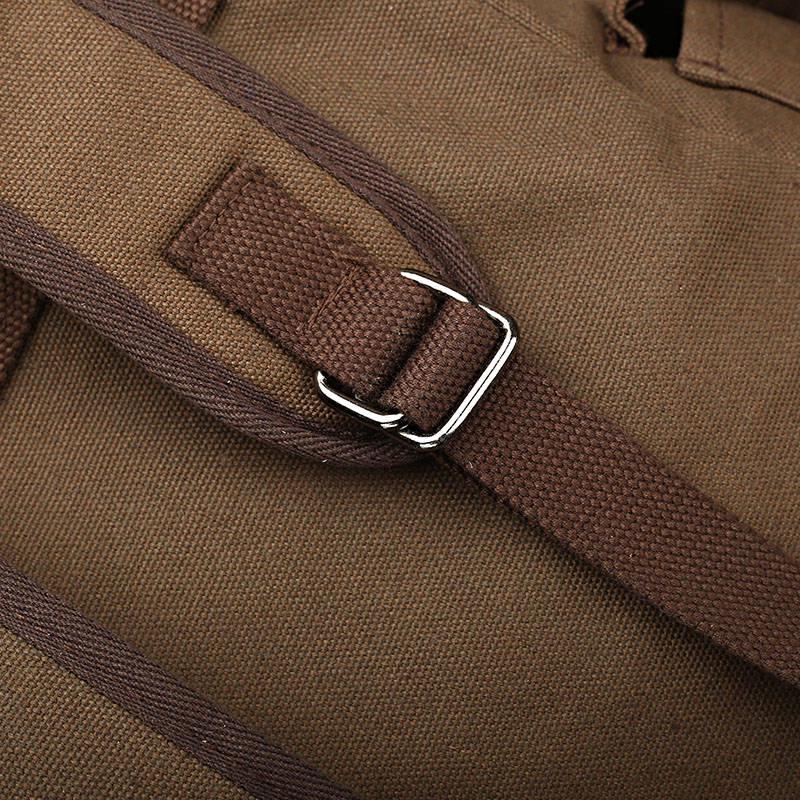 Men Large Backpack Solid Cotton Fashion Male Zipper  Rucksack Sports Travel Hiking School Bag