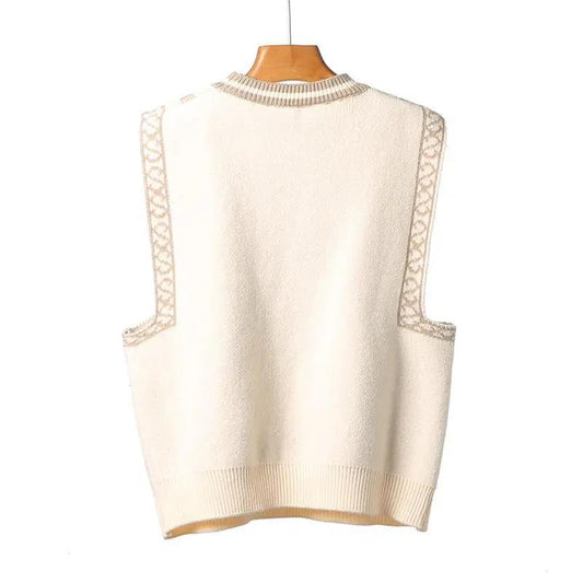 Women Wear Vests In Spring and Autumn Knitted Vest Vest Korean Style Sweater