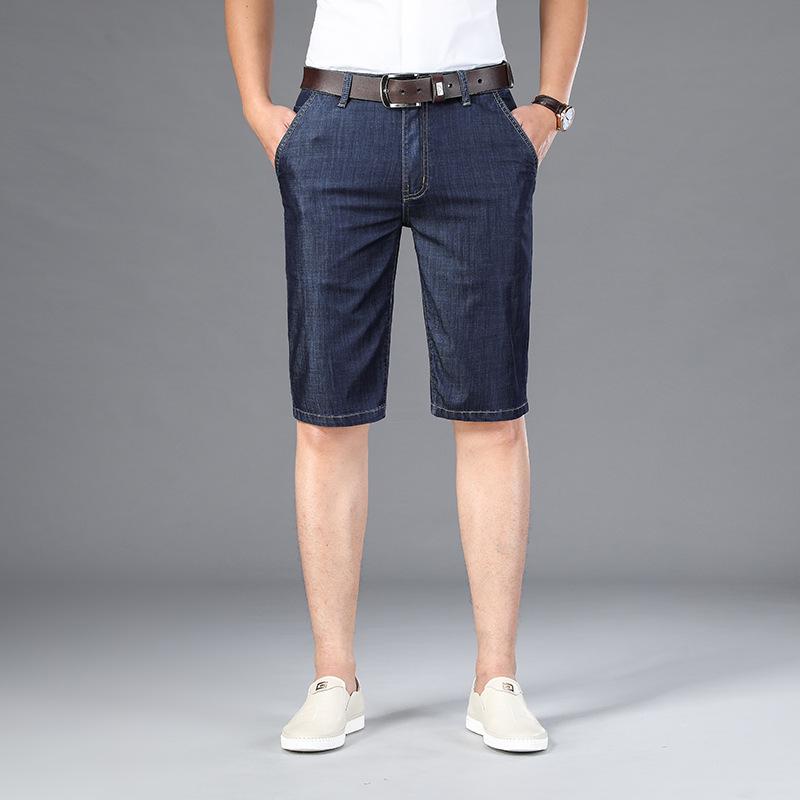 Summer Thin Denim Shorts Stretch Straight Five-point Jeans